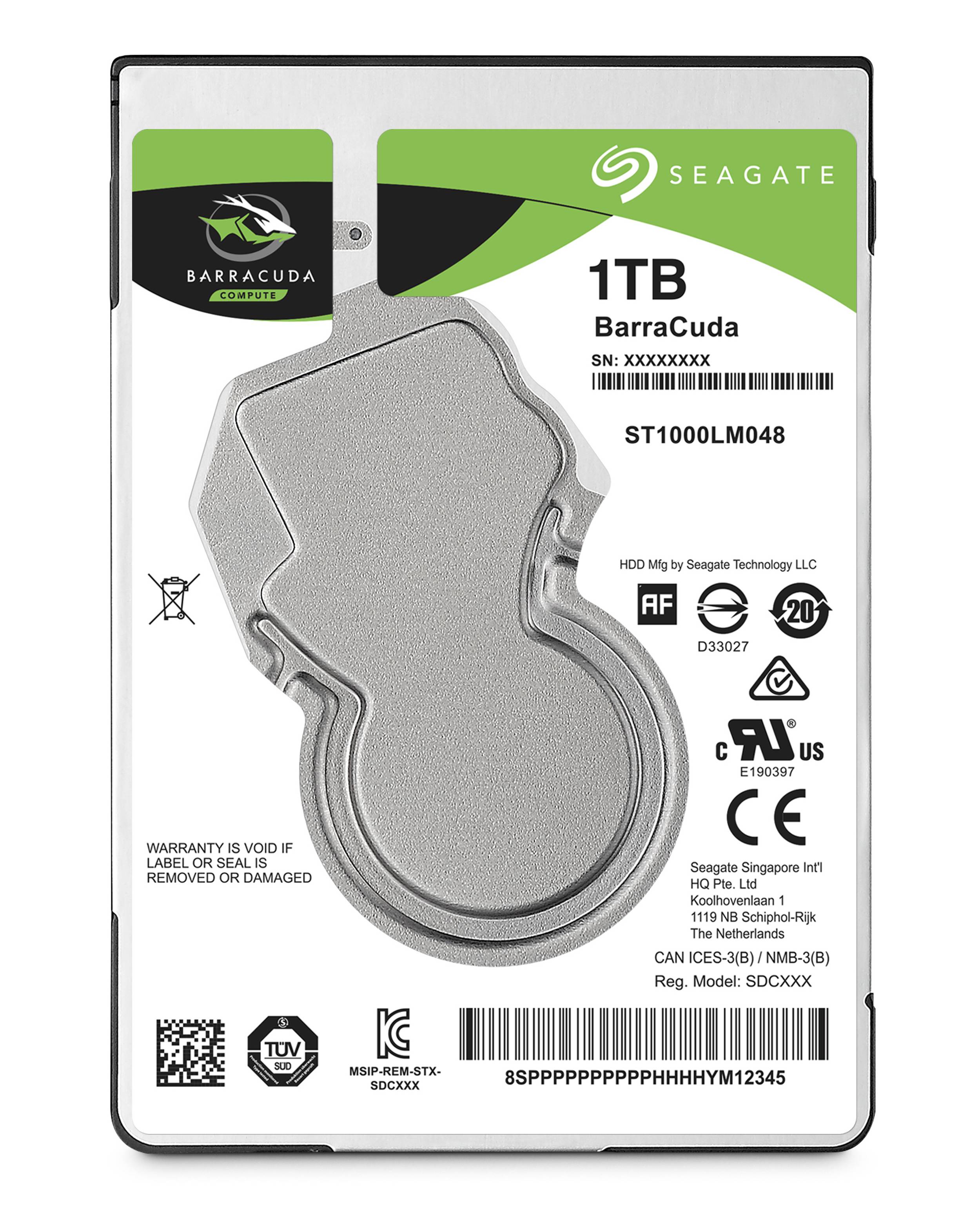 Seagate Barracuda 1TB | 2.5'' Notebook Drive | SATA 6GB/s | RPM 5400 | 128MB Cache